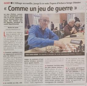 Un article paru dans le journal local sur le tournoi.