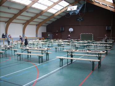 Le gymnase avant le tournoi