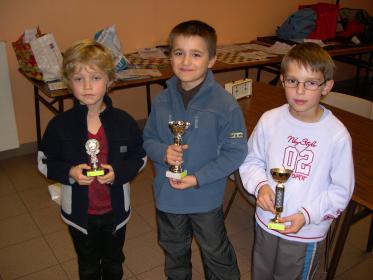 Les vainqueurs du tournoi d&eacute;butants de gauche &agrave; droite (Lucas, Maxime et Doryan)