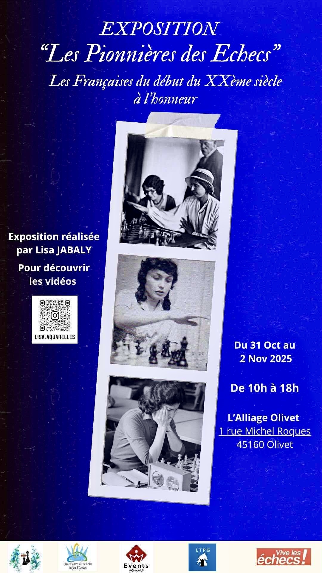 Affiche de l'exposition sur les pionnières des échecs